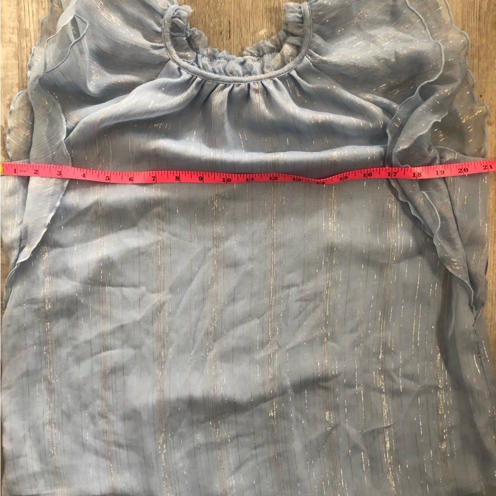 LOFT Blue Ruffle Blouse - Picture 13 of 15